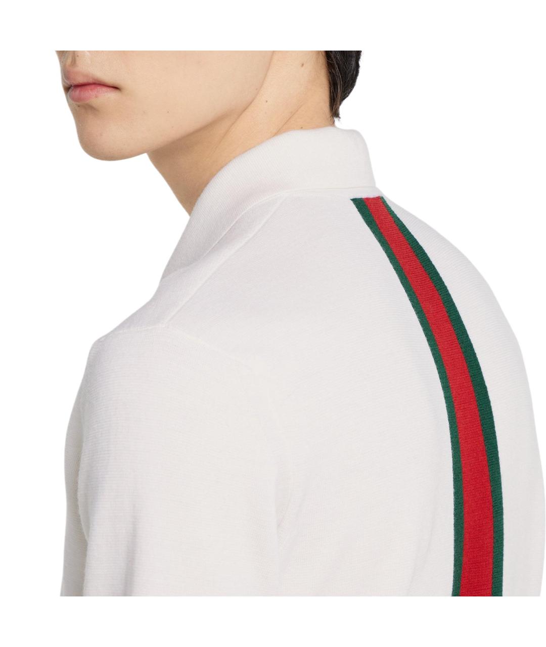 GUCCI Белое шерстяное поло с коротким рукавом, фото 5