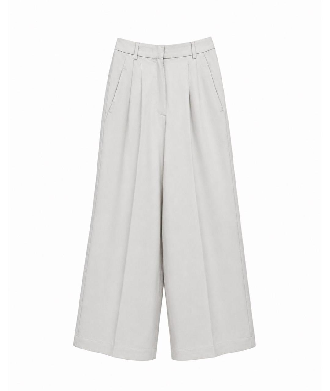 WEEKEND MAX MARA Бежевые льняные брюки широкие, фото 7