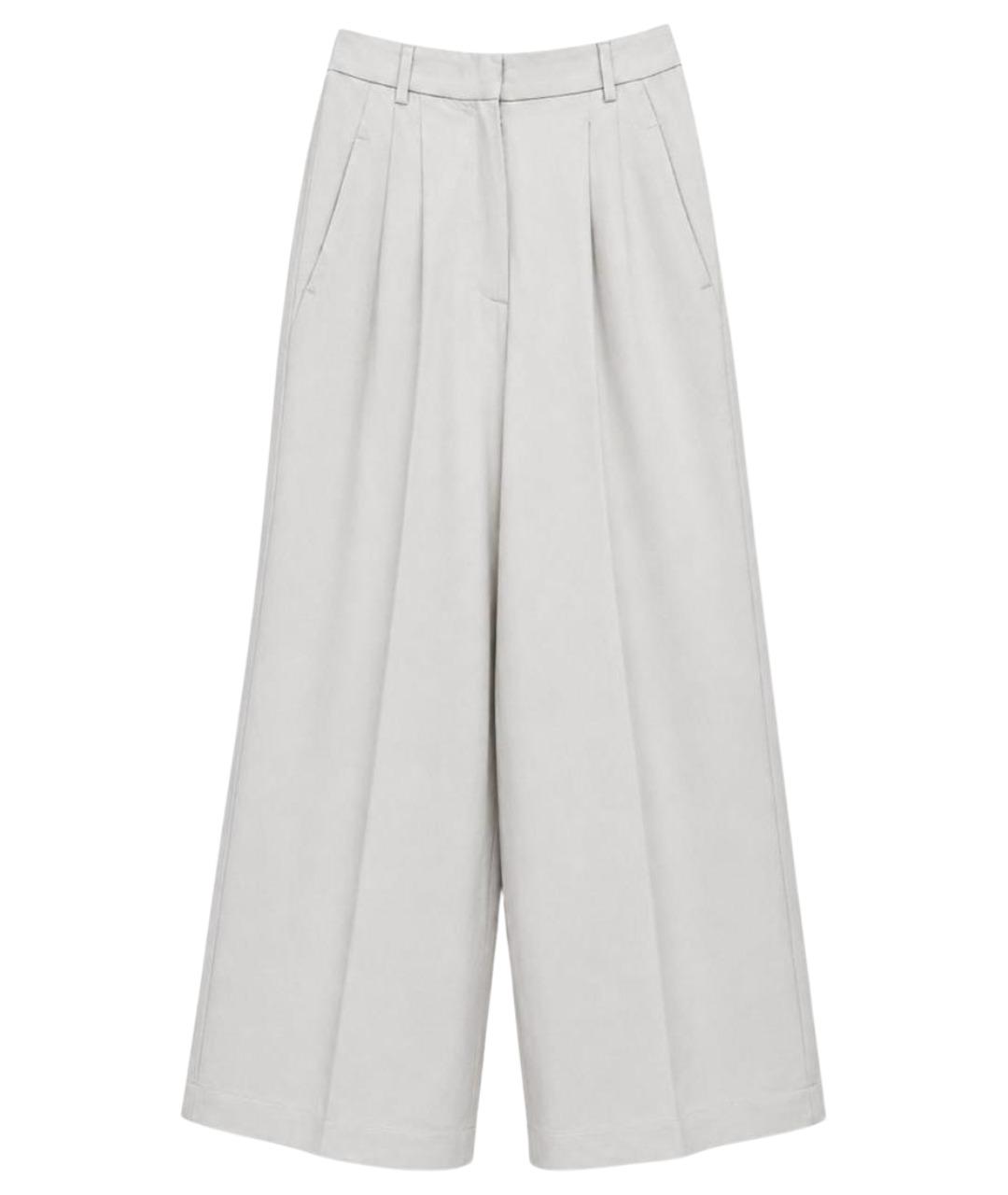 WEEKEND MAX MARA Бежевые льняные брюки широкие, фото 1