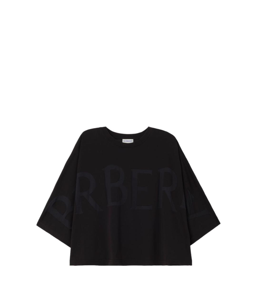 BURBERRY Черная хлопковая футболка, фото 1