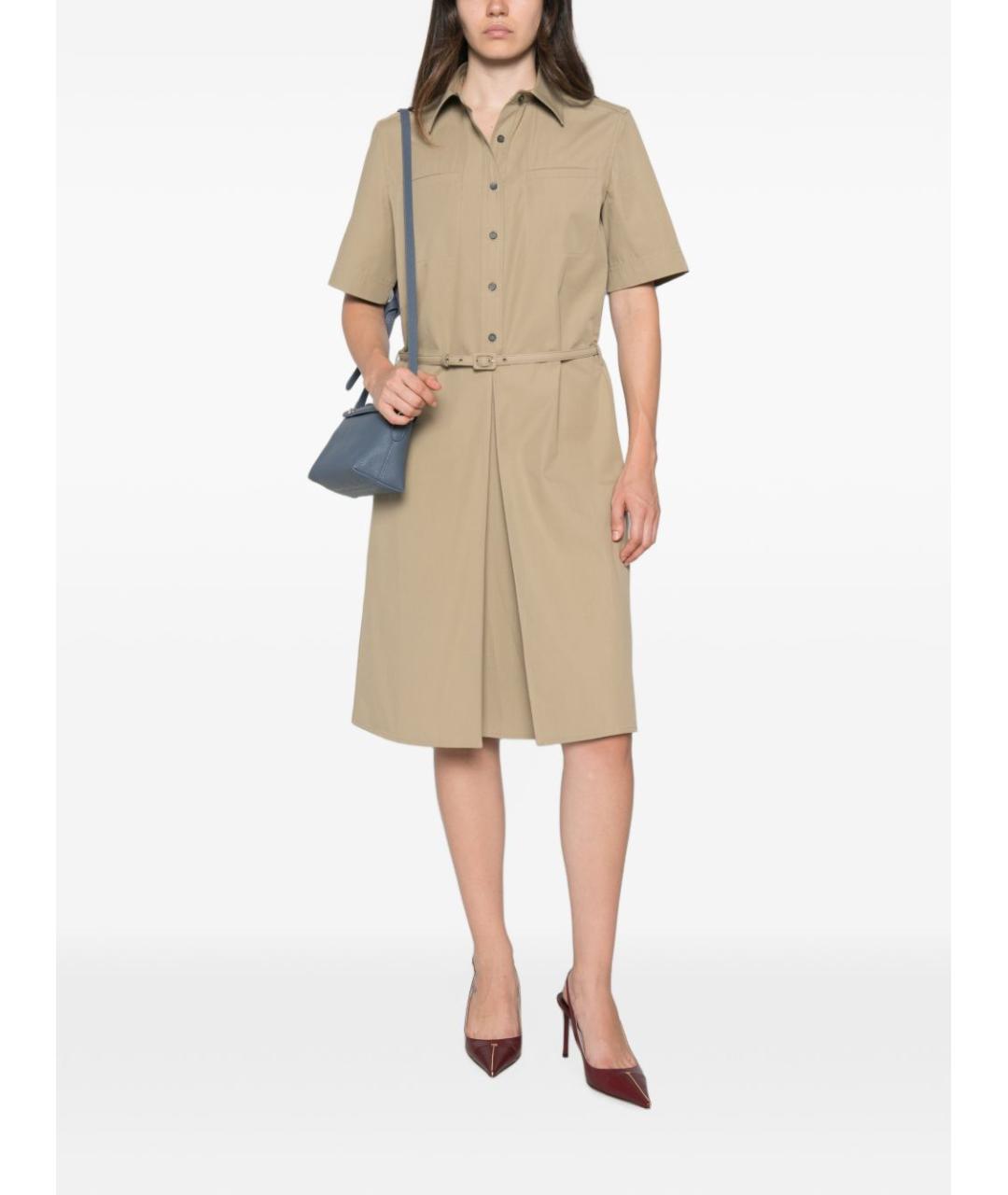 FENDI Бежевое хлопковое повседневное платье, фото 1