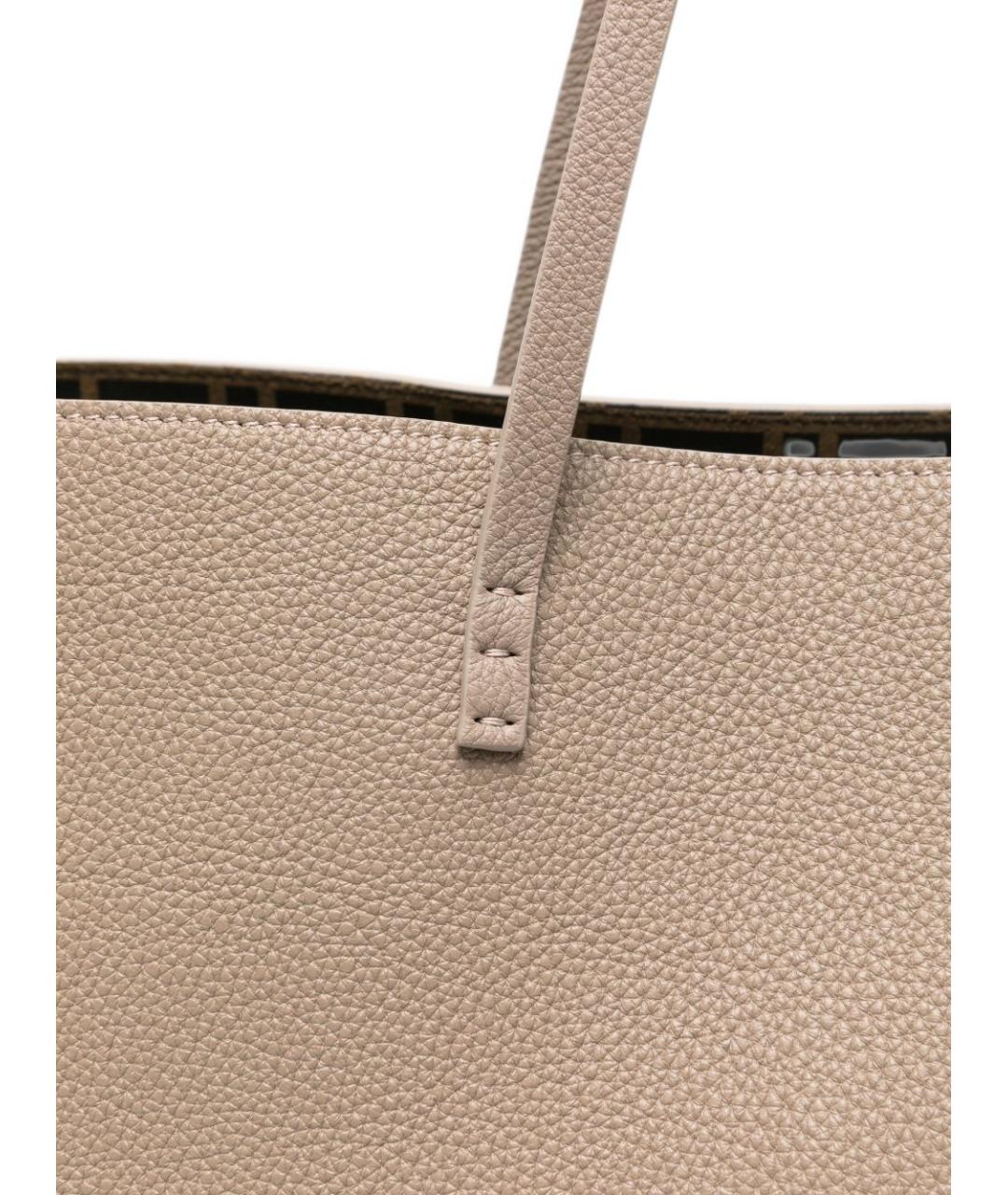 FENDI Бежевая кожаная сумка тоут, фото 3