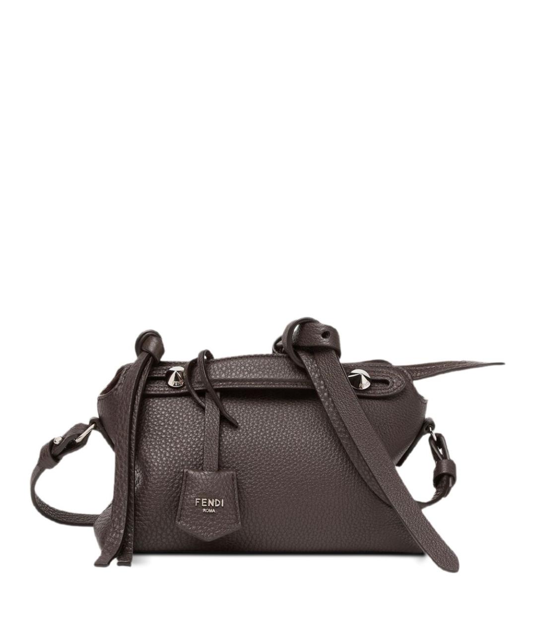 FENDI Коричневая кожаная сумка через плечо, фото 1