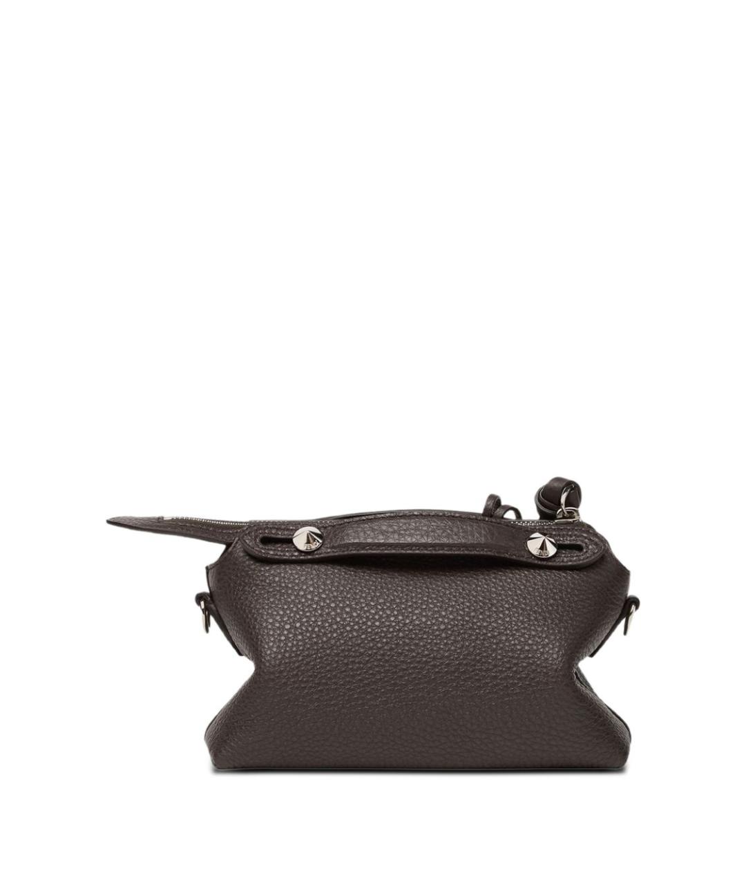 FENDI Коричневая кожаная сумка через плечо, фото 5