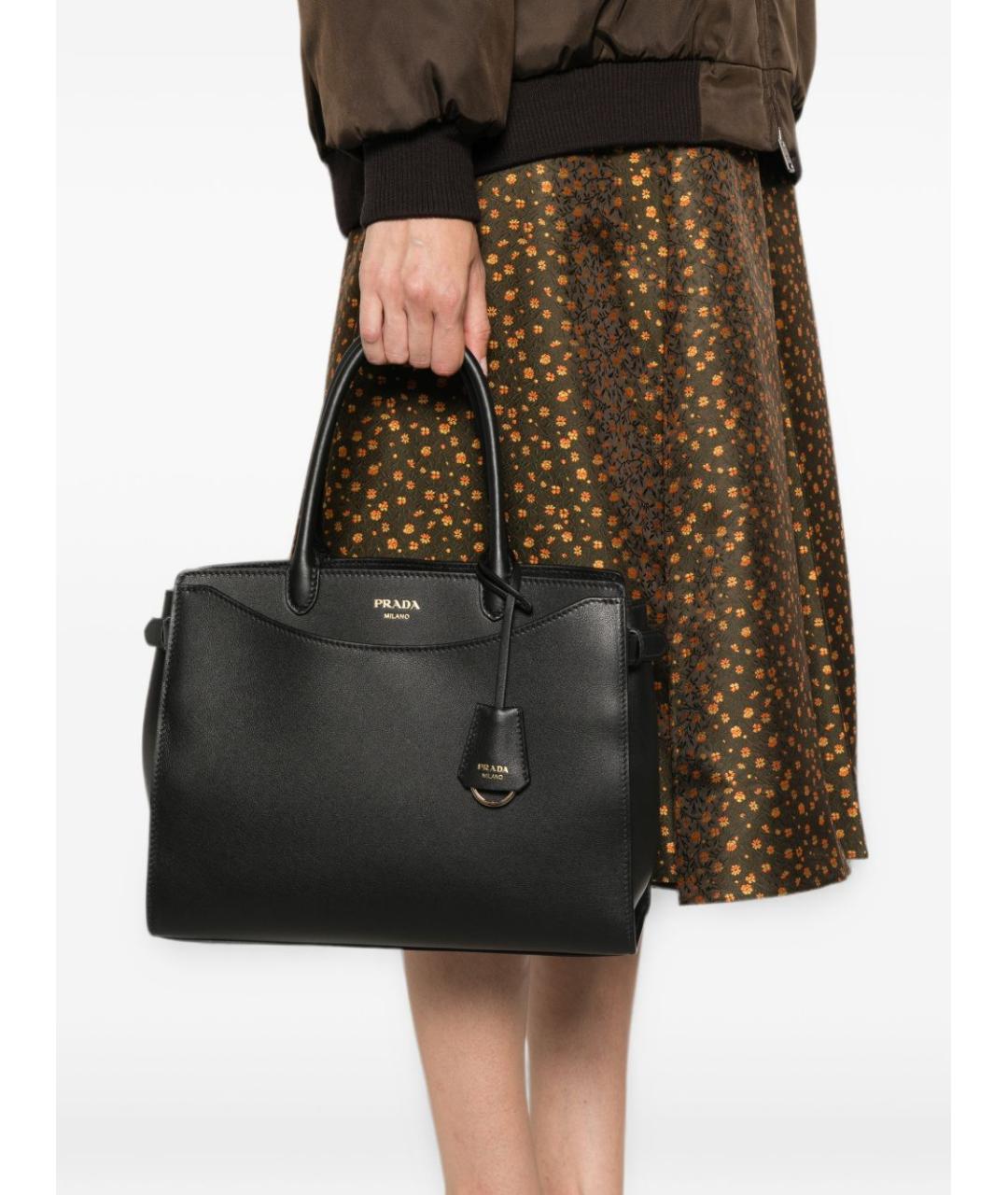 PRADA Черная кожаная сумка тоут, фото 3