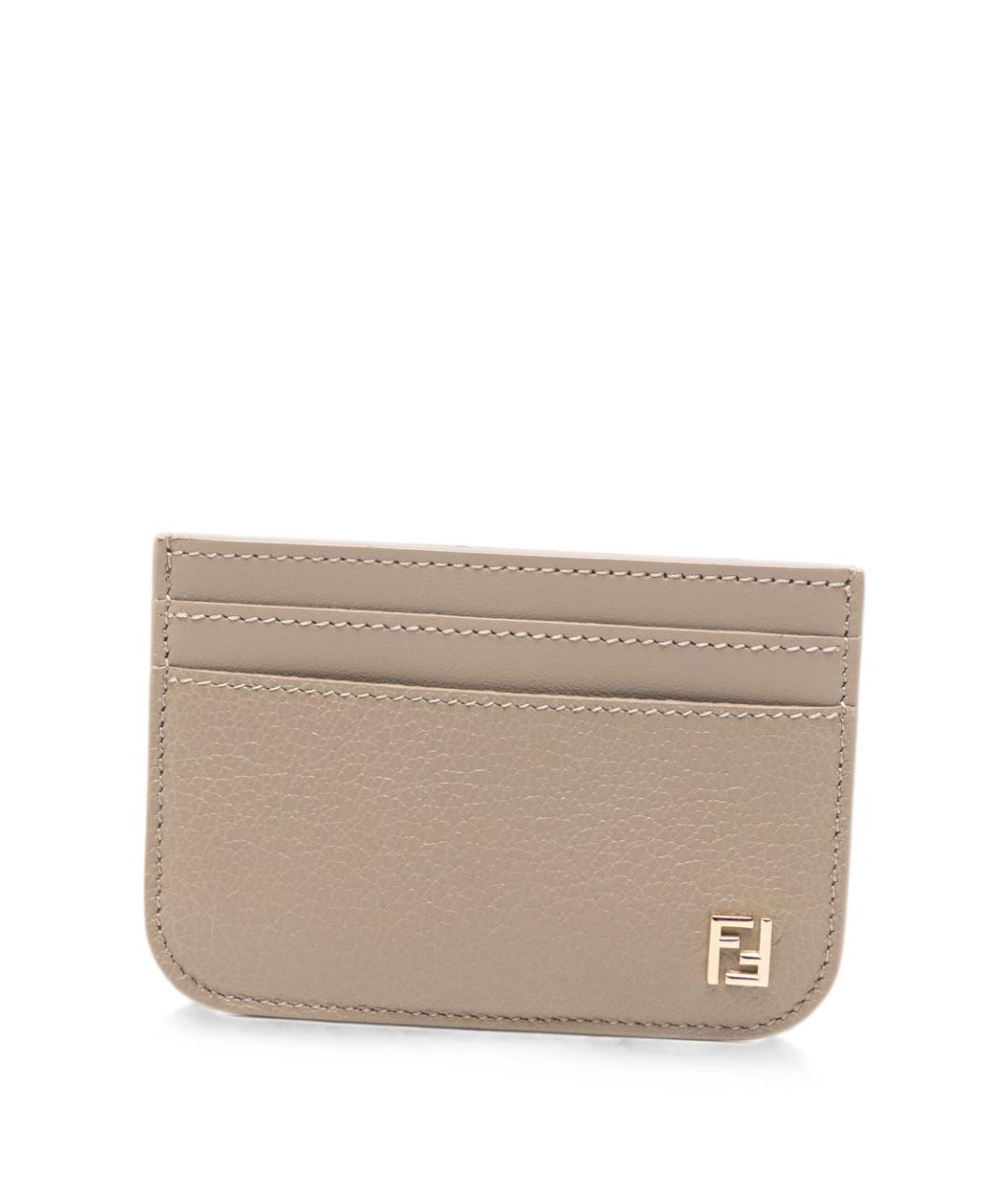 FENDI Серый кожаный кардхолдер, фото 1