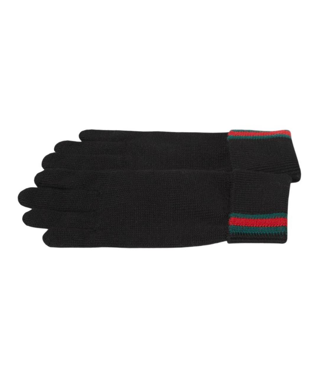 GUCCI Черные шерстяные перчатки, фото 2