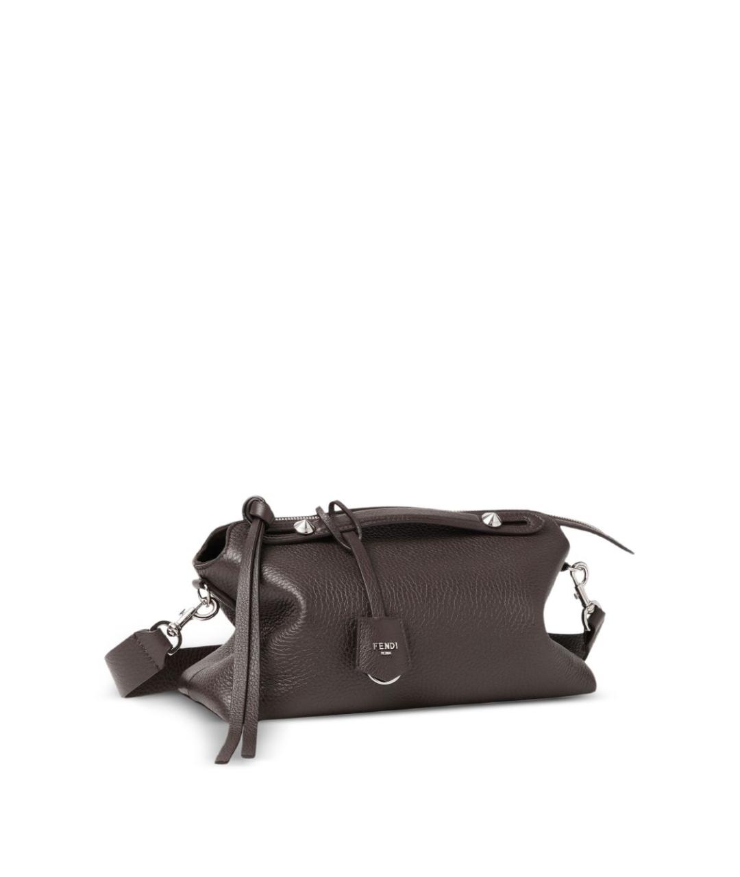FENDI Коричневая кожаная сумка через плечо, фото 5