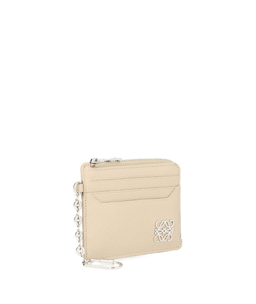 LOEWE Бежевый кожаный кошелек, фото 2