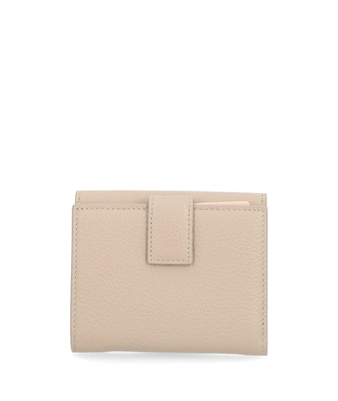 FERRAGAMO Бежевый кожаный кошелек, фото 3