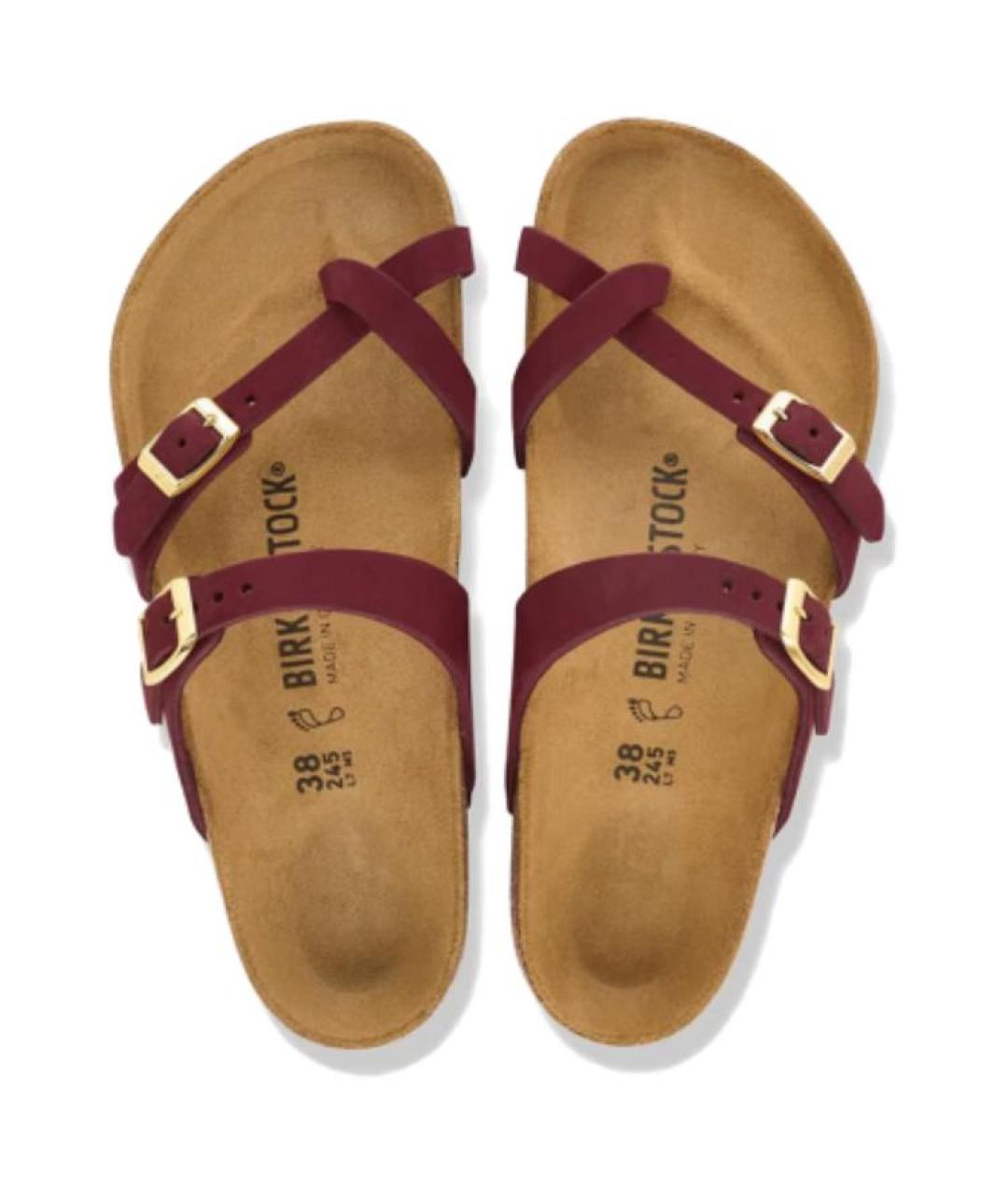 BIRKENSTOCK Бордовые сандалии, фото 4