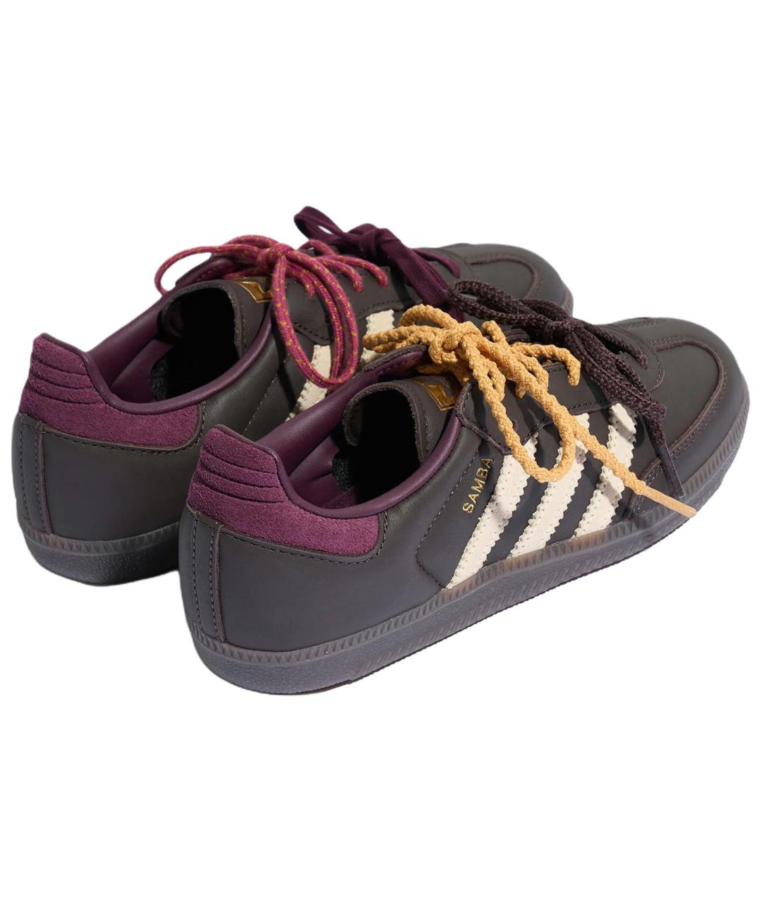 ADIDAS Коричневые кожаные кеды, фото 3