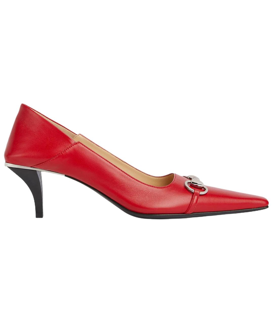 GUCCI Красные кожаные туфли, фото 1
