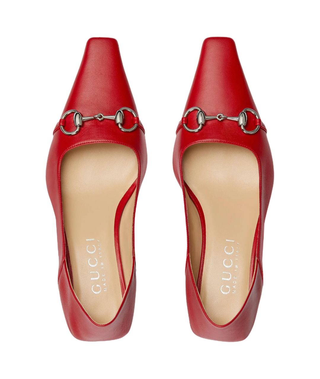 GUCCI Красные кожаные туфли, фото 5