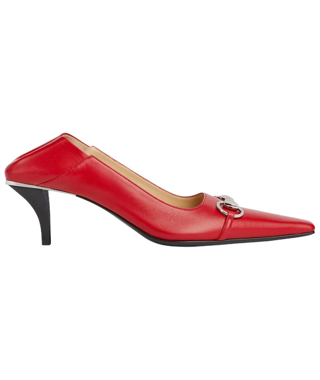 GUCCI Красные кожаные туфли, фото 3