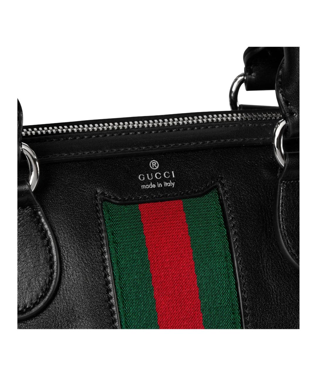 GUCCI Черная кожаная сумка через плечо, фото 5