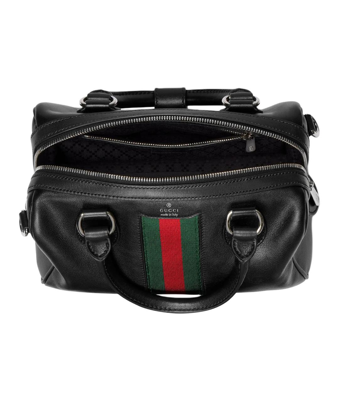 GUCCI Черная кожаная сумка через плечо, фото 4