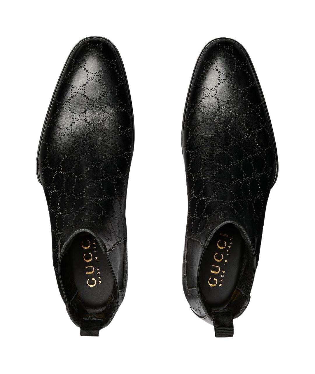 GUCCI Черные кожаные низкие ботинки, фото 4
