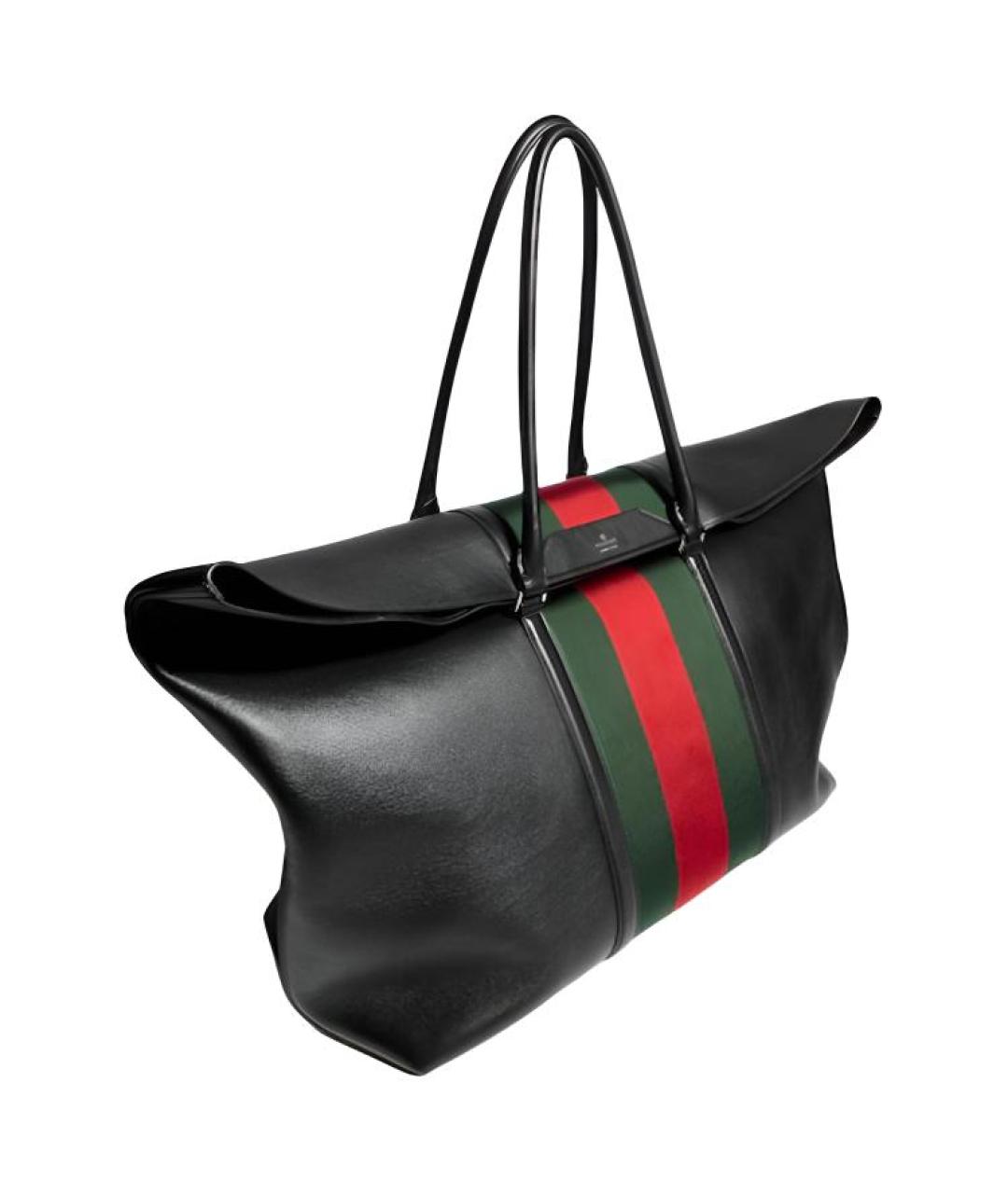 GUCCI Черная кожаная дорожная/спортивная сумка, фото 2
