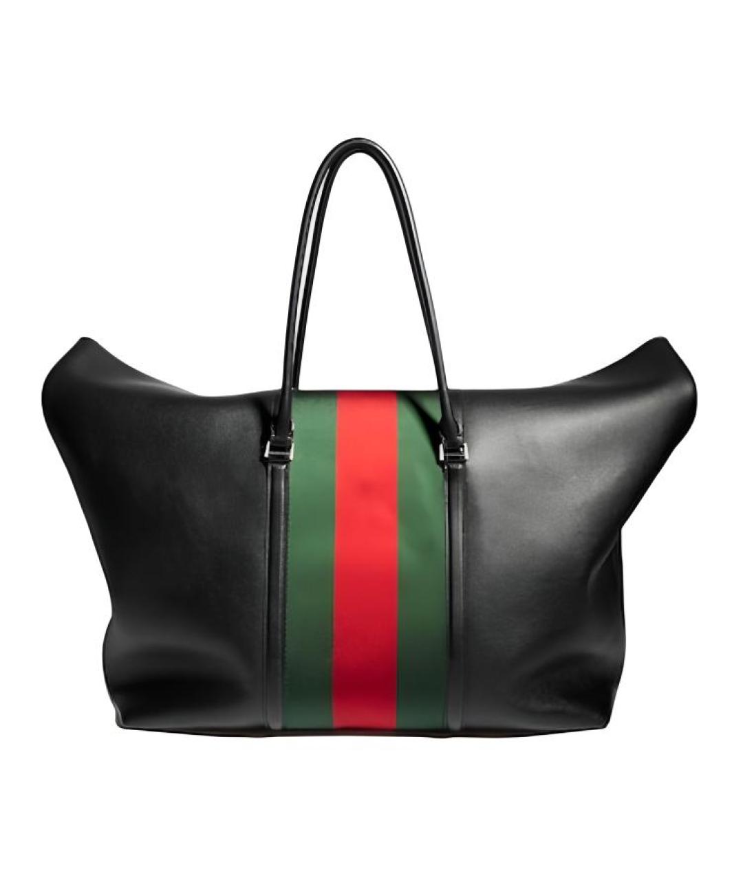 GUCCI Черная кожаная дорожная/спортивная сумка, фото 3