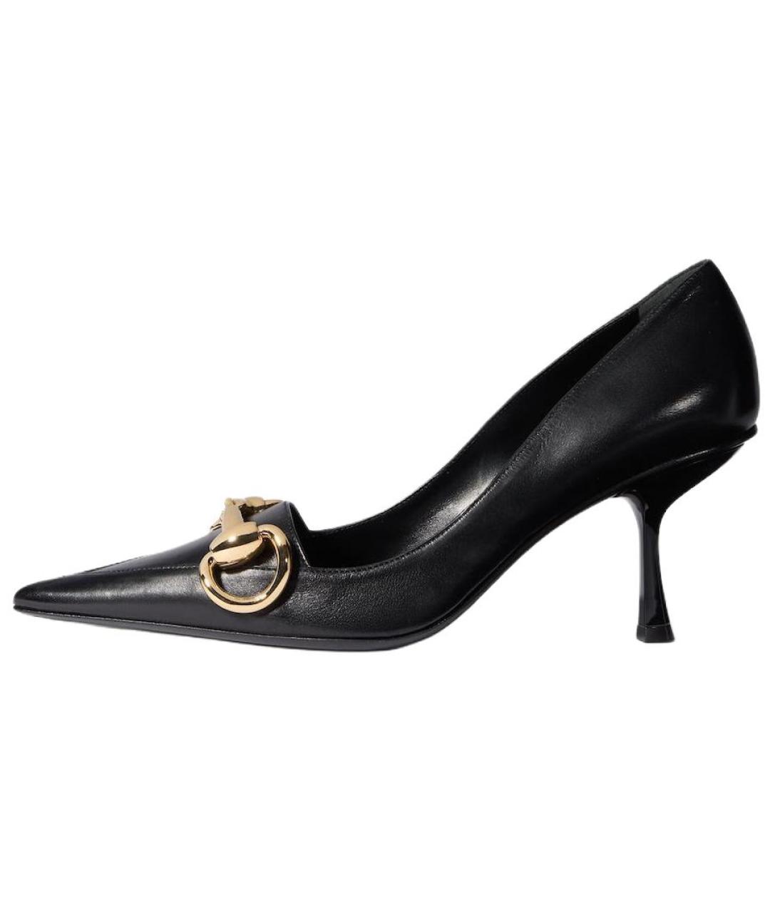 GUCCI Черные кожаные туфли, фото 2