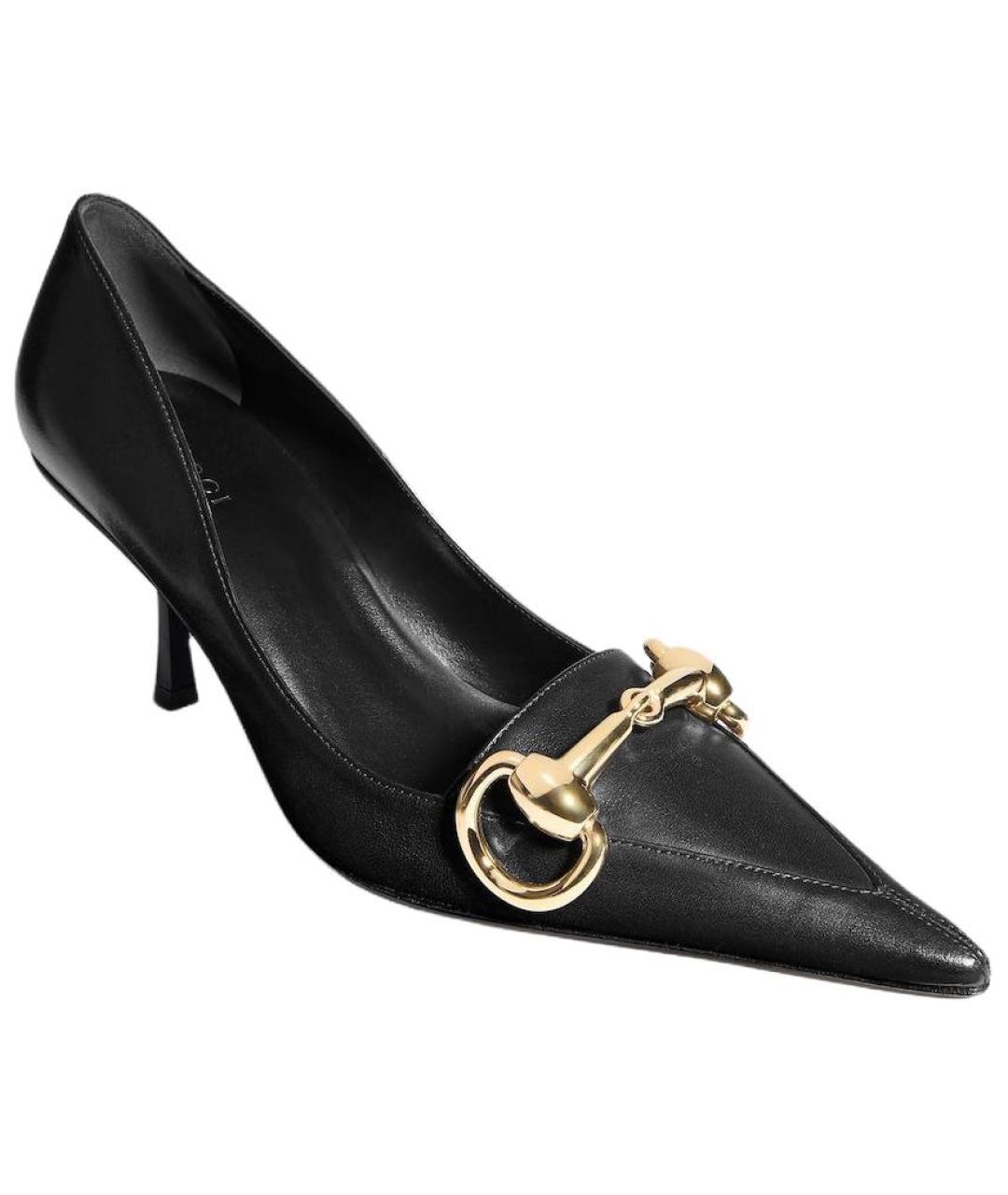 GUCCI Черные кожаные туфли, фото 3