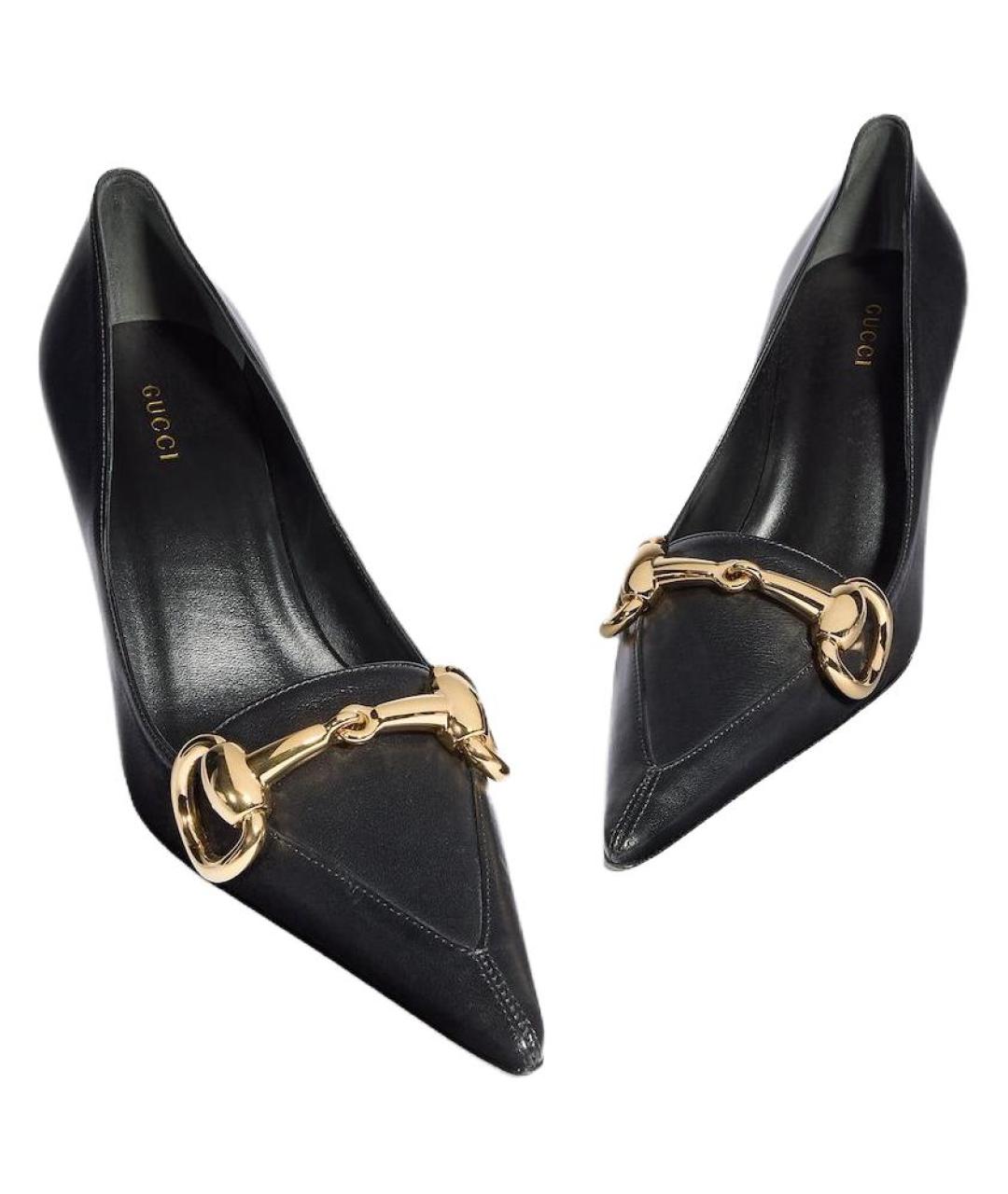 GUCCI Черные кожаные туфли, фото 5