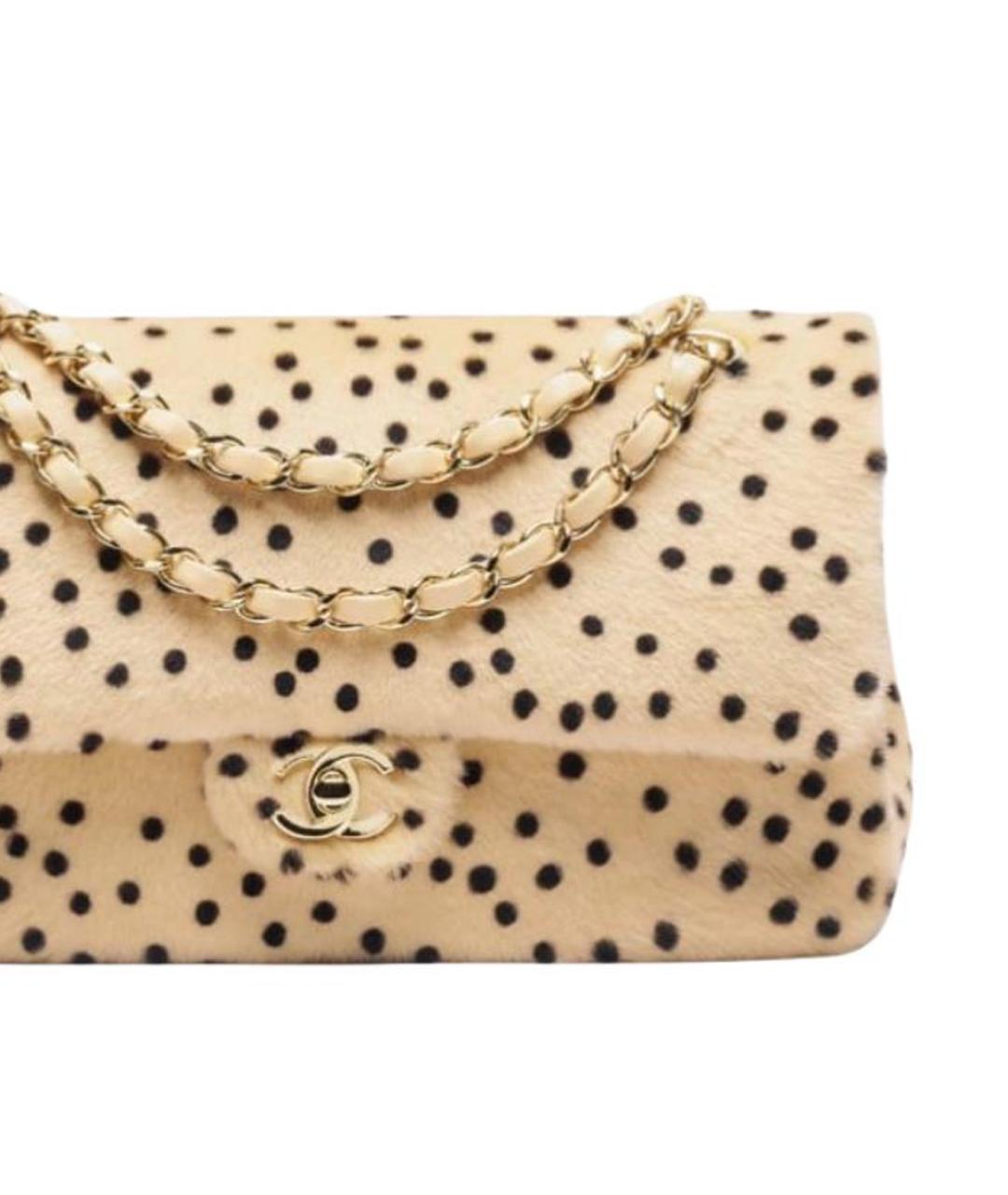 CHANEL Бежевая меховая сумка через плечо, фото 3