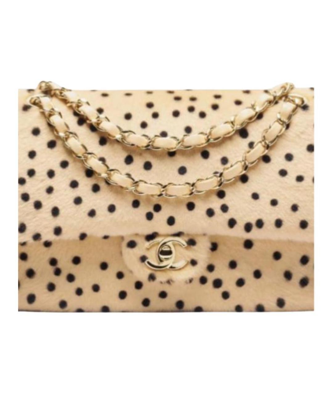 CHANEL Бежевая меховая сумка через плечо, фото 2