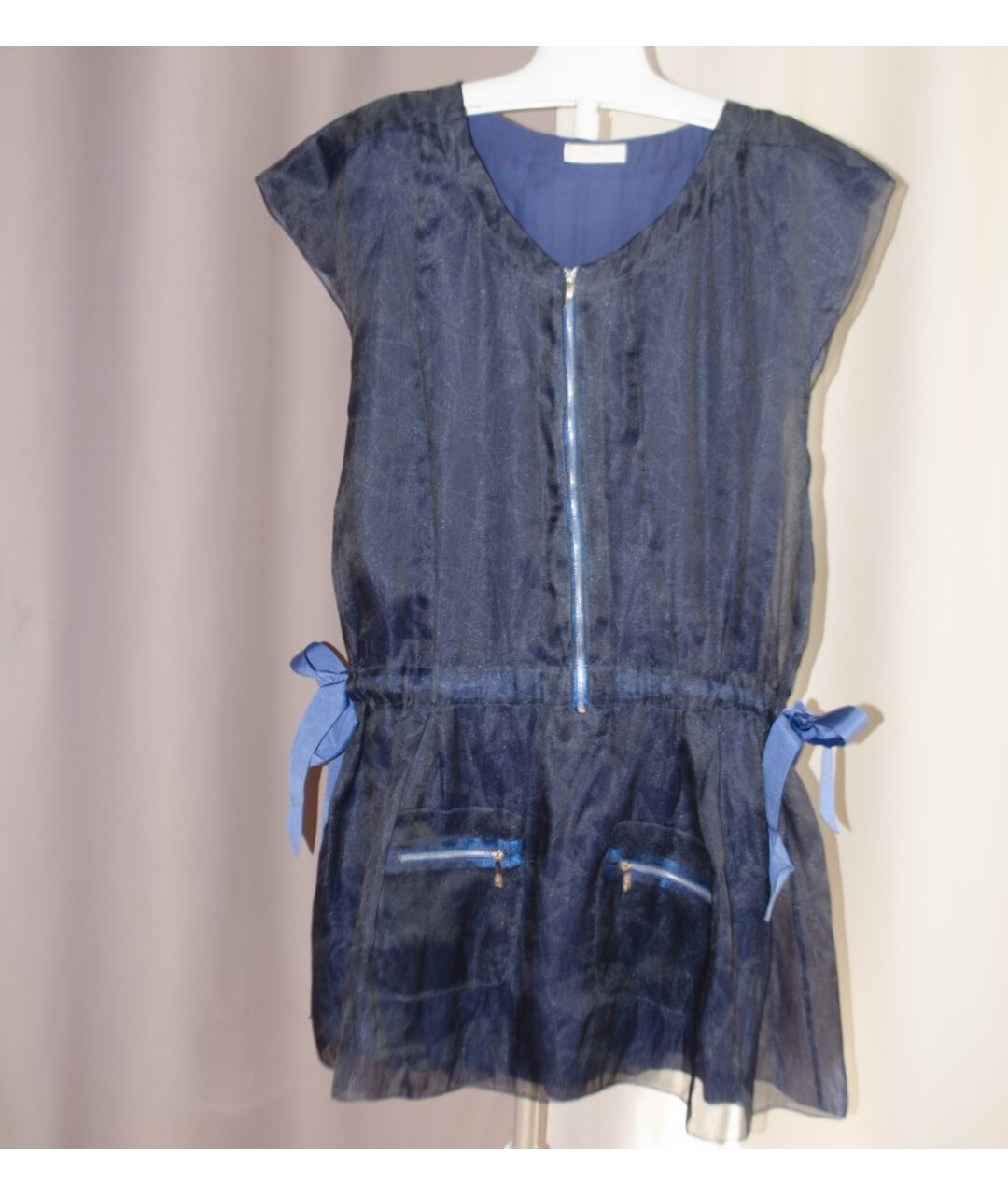 NINA RICCI Синее шелковое коктейльное платье, фото 8