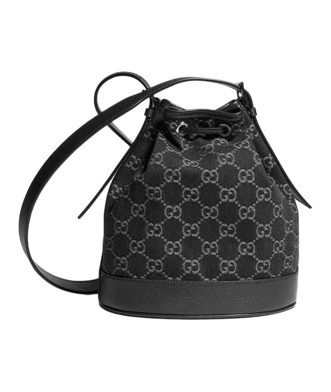 GUCCI Черная сумка через плечо из канвы, фото 2