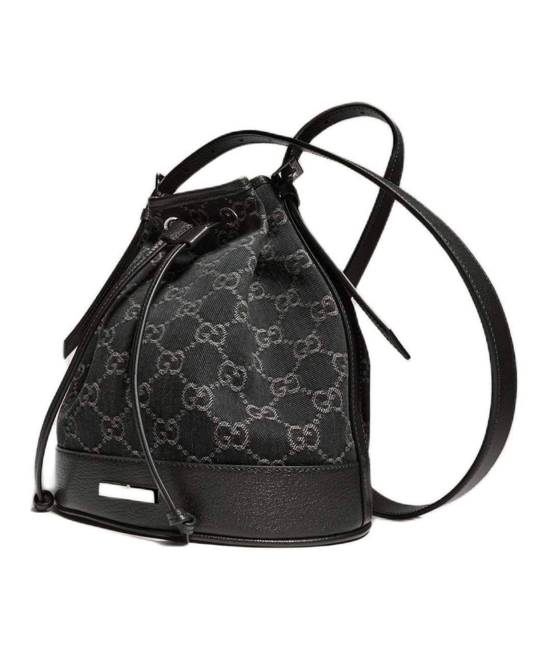 GUCCI Черная сумка через плечо из канвы, фото 4