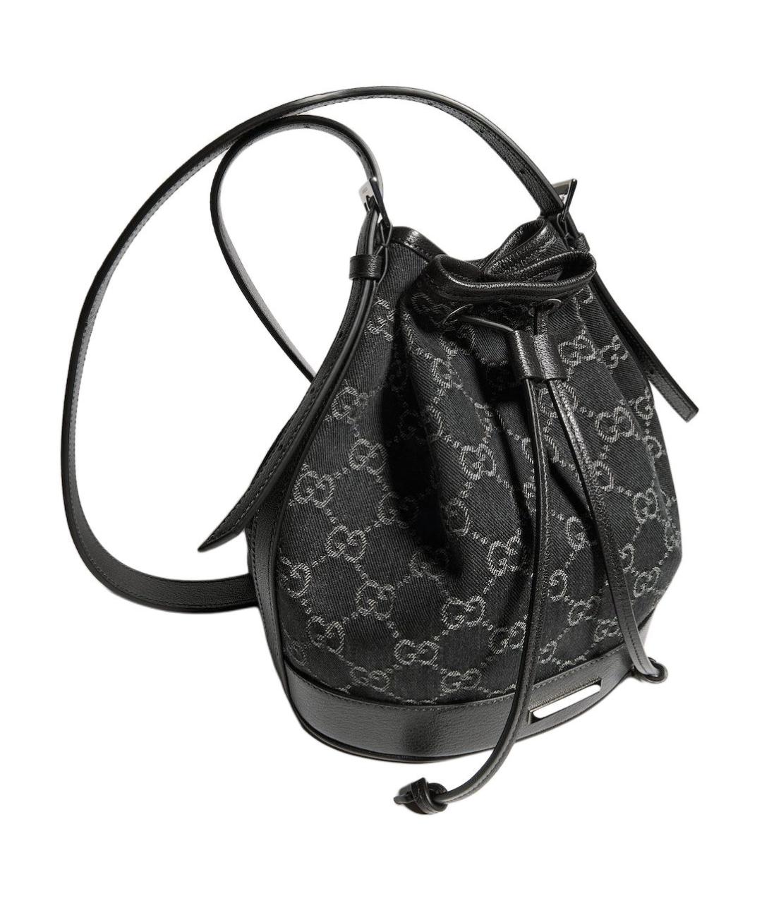 GUCCI Черная сумка через плечо из канвы, фото 3