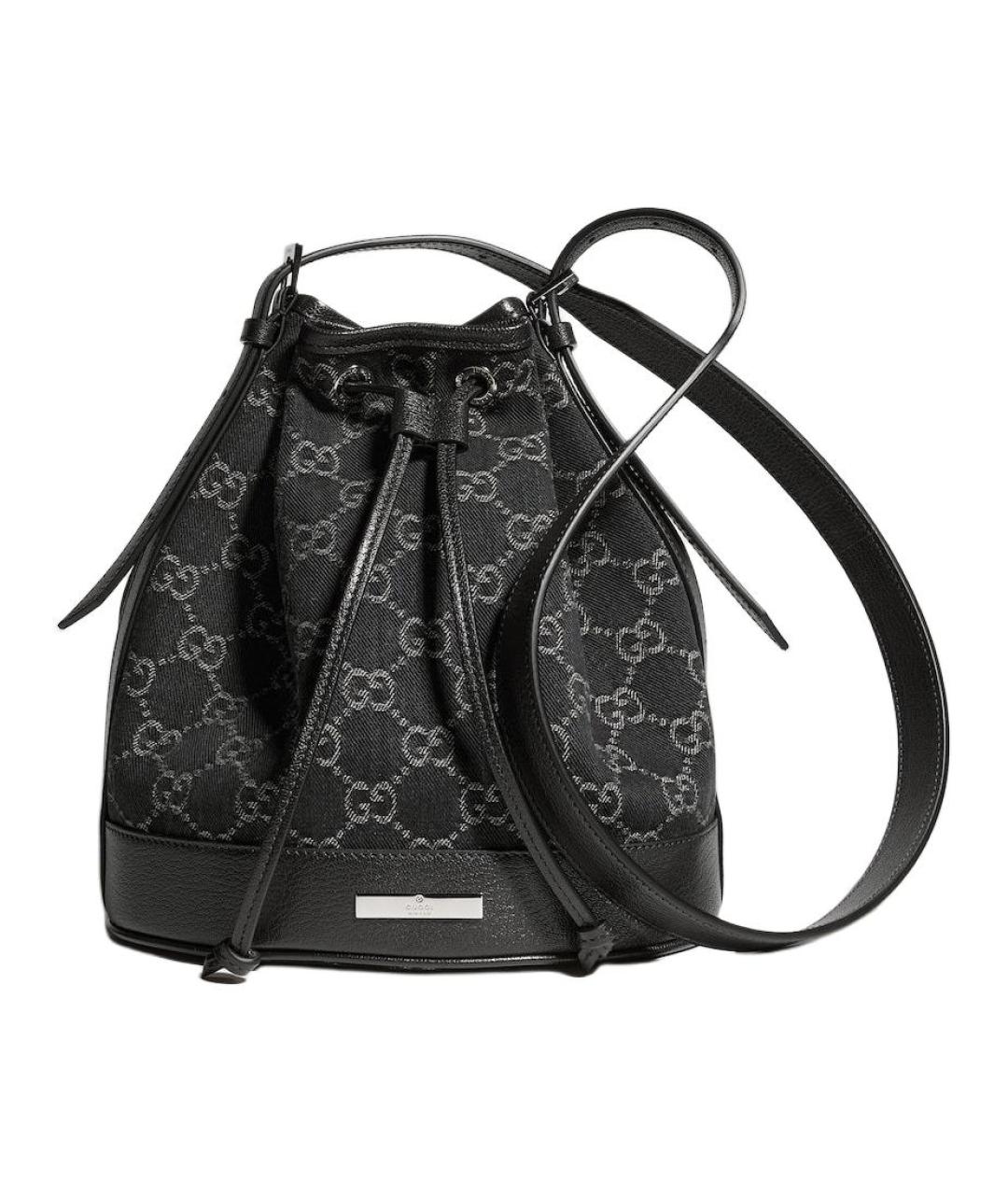 GUCCI Черная сумка через плечо из канвы, фото 1