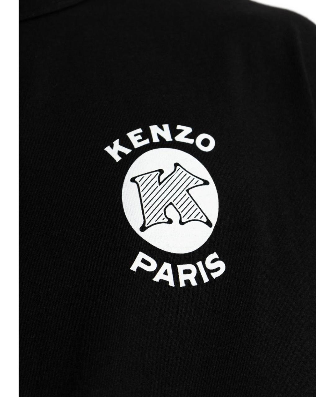 KENZO Черная хлопковая футболка, фото 3