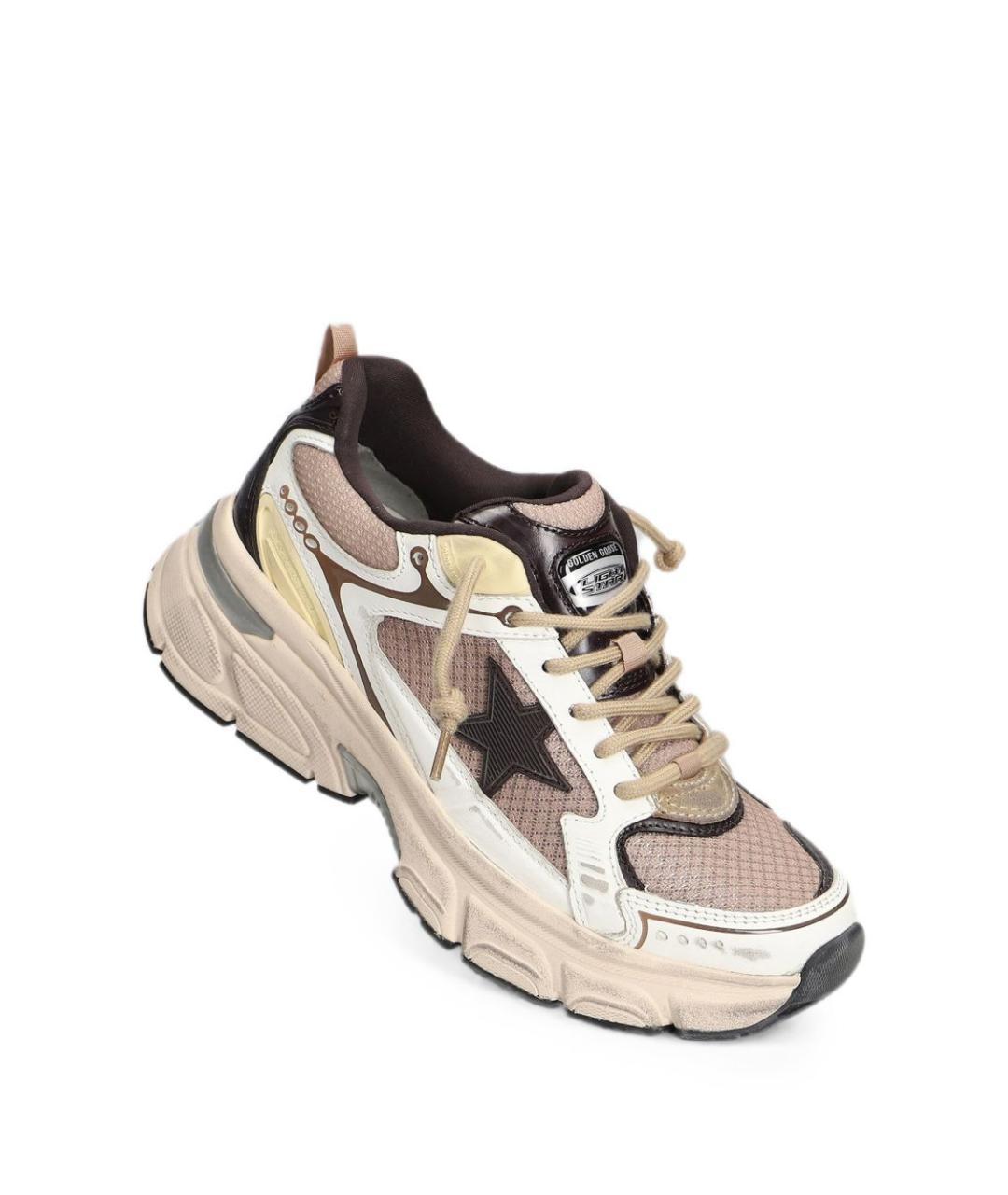 GOLDEN GOOSE Бежевые текстильные кроссовки, фото 4