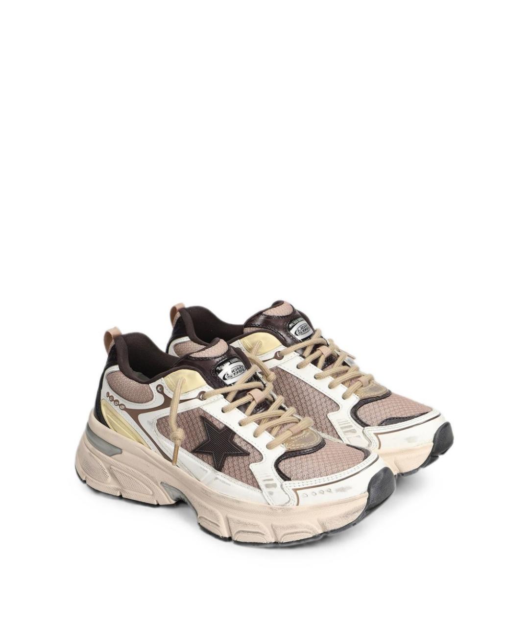 GOLDEN GOOSE Бежевые текстильные кроссовки, фото 3