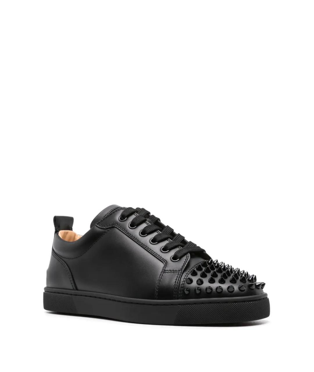 CHRISTIAN LOUBOUTIN Черные кожаные низкие кроссовки / кеды, фото 2
