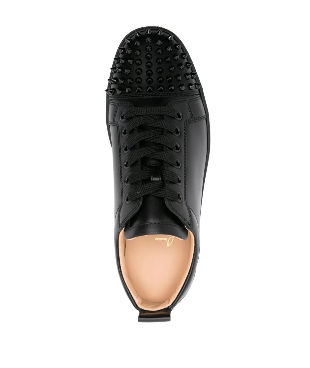 CHRISTIAN LOUBOUTIN Черные кожаные низкие кроссовки / кеды, фото 4