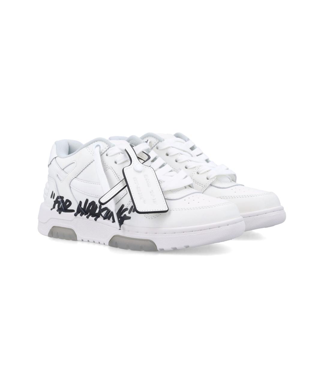 OFF-WHITE Белые кожаные кеды, фото 2