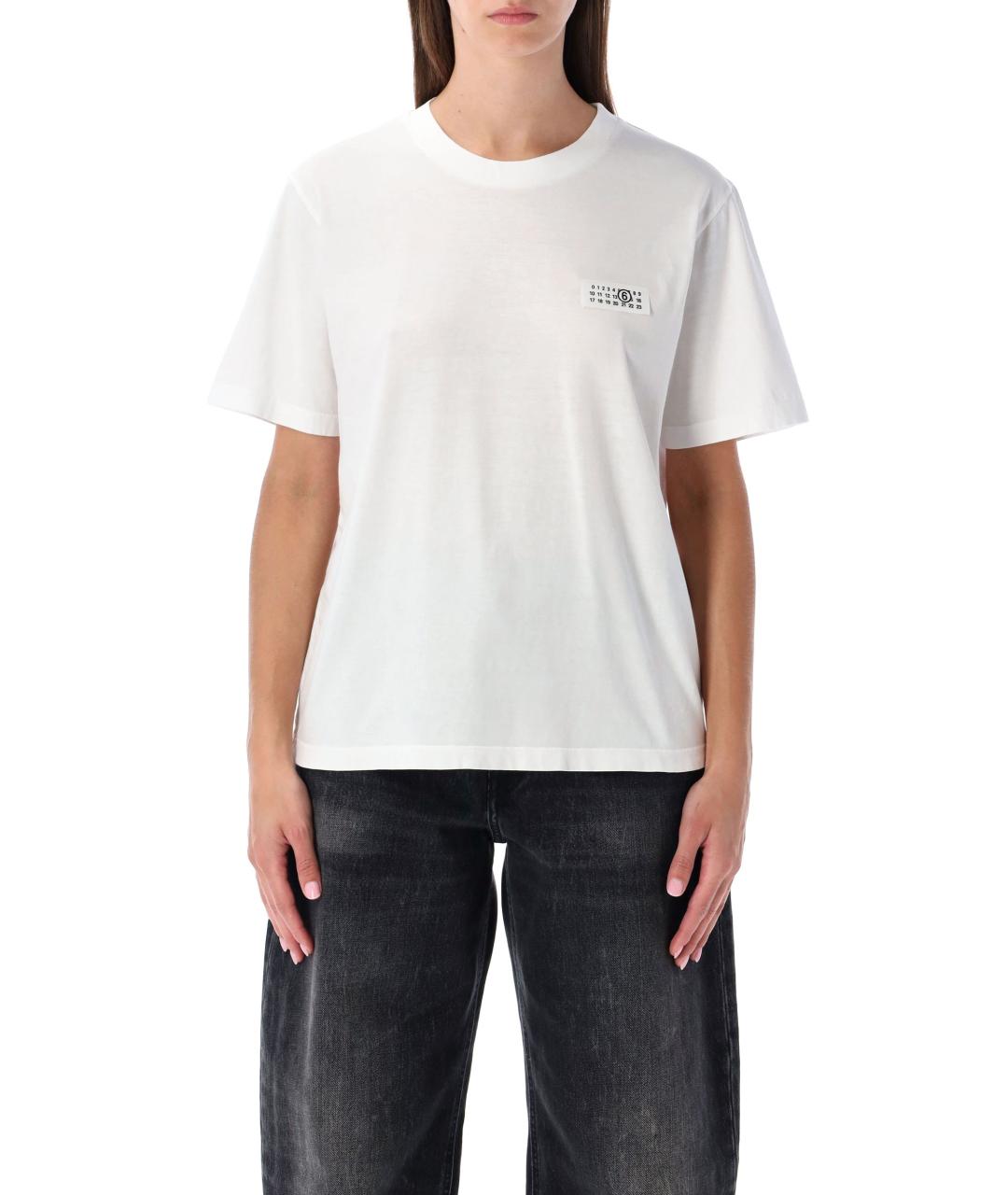MM6 MAISON MARGIELA Белая хлопковая футболка, фото 1