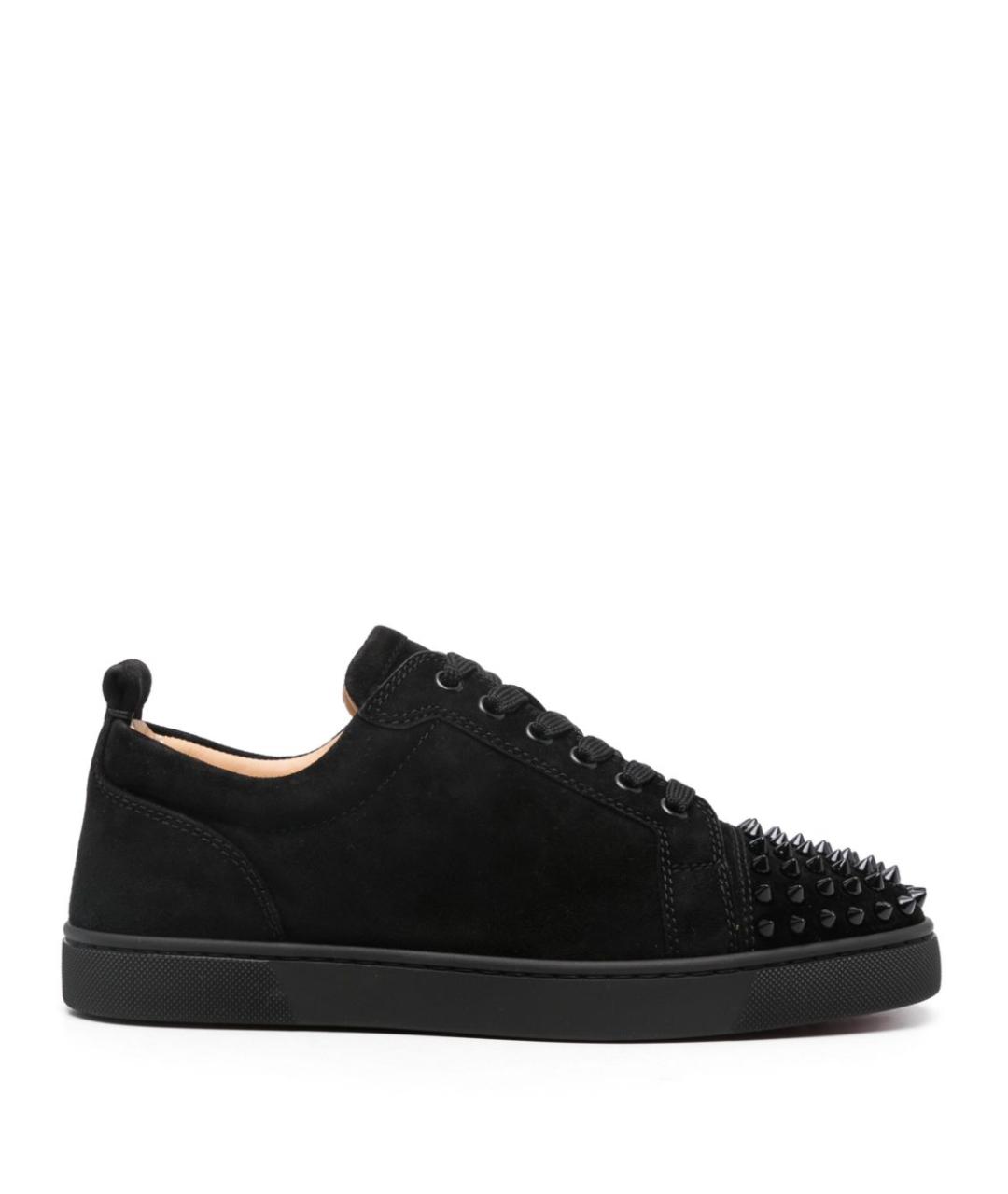 CHRISTIAN LOUBOUTIN Черные замшевые низкие кроссовки / кеды, фото 1