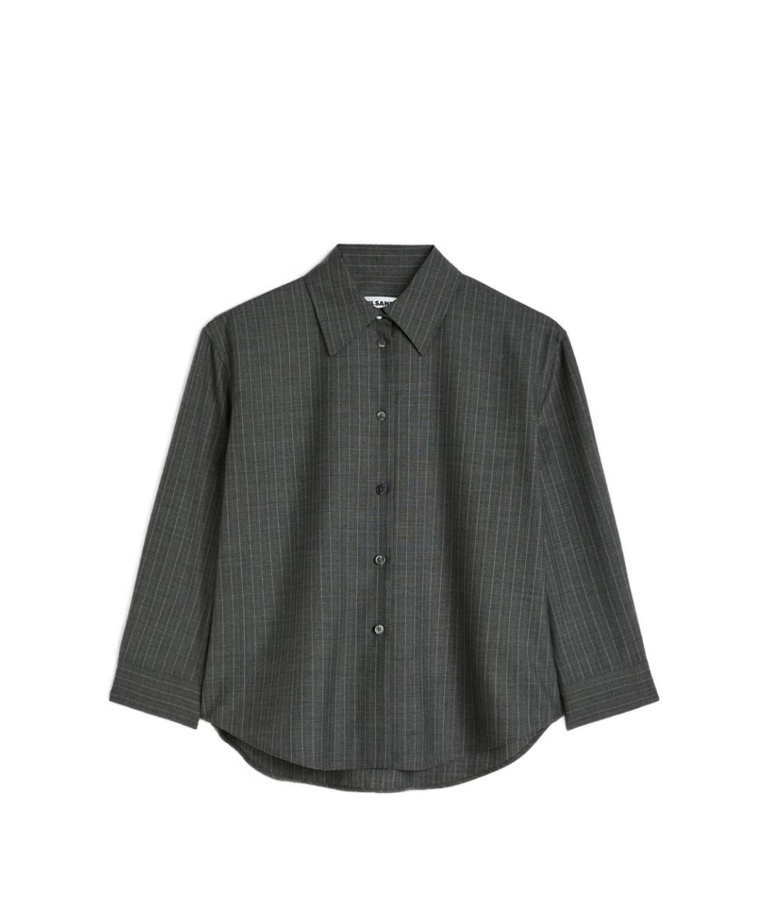 JIL SANDER Серая шерстяная рубашка, фото 1