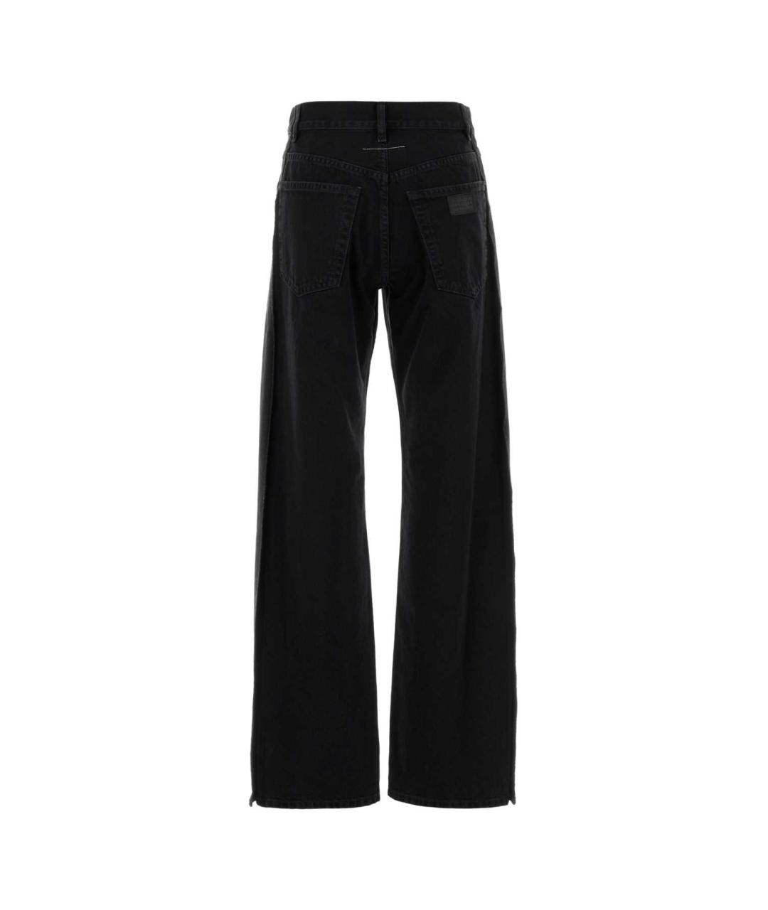 MM6 MAISON MARGIELA Черные хлопковые прямые джинсы, фото 3