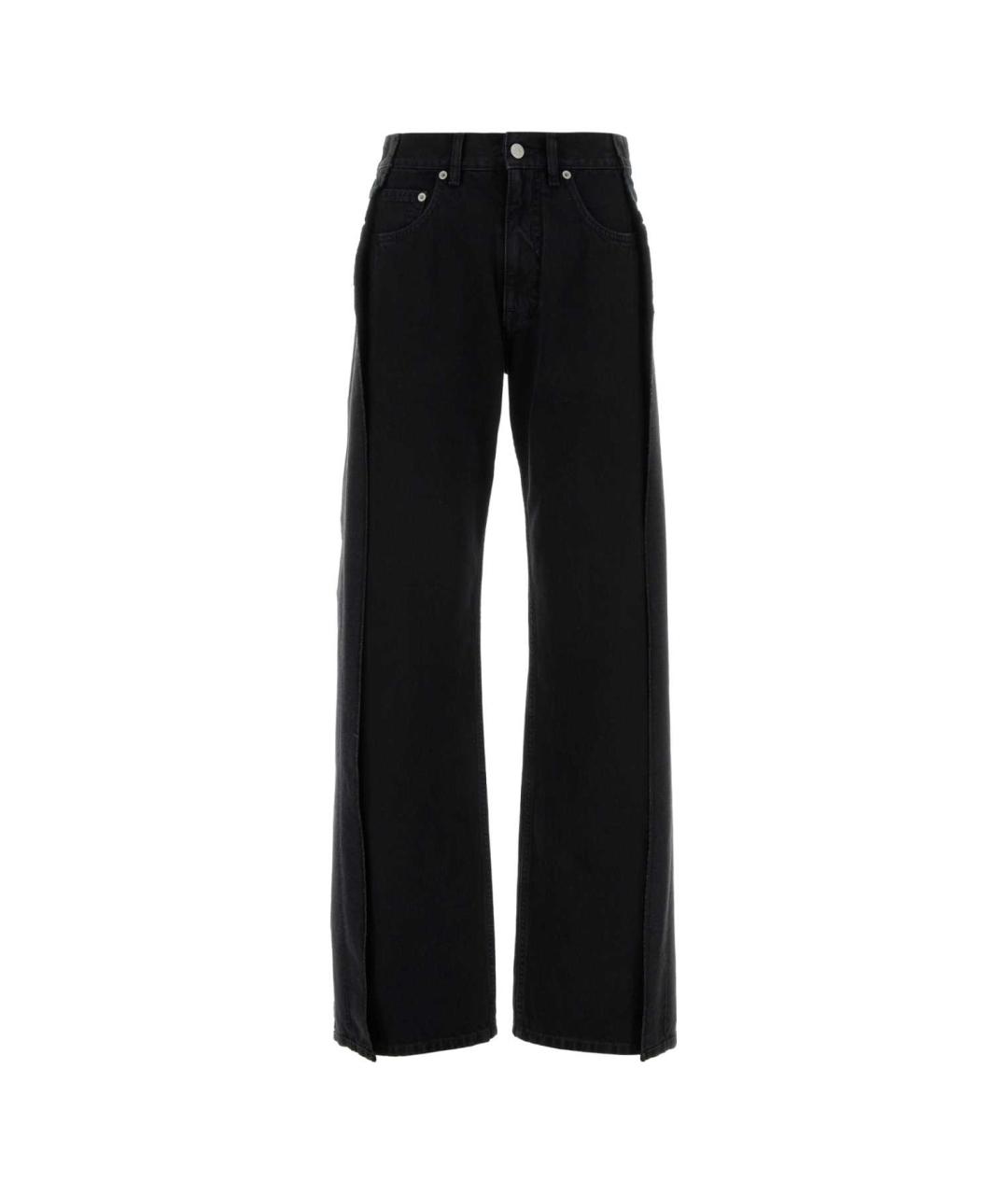 MM6 MAISON MARGIELA Черные хлопковые прямые джинсы, фото 2
