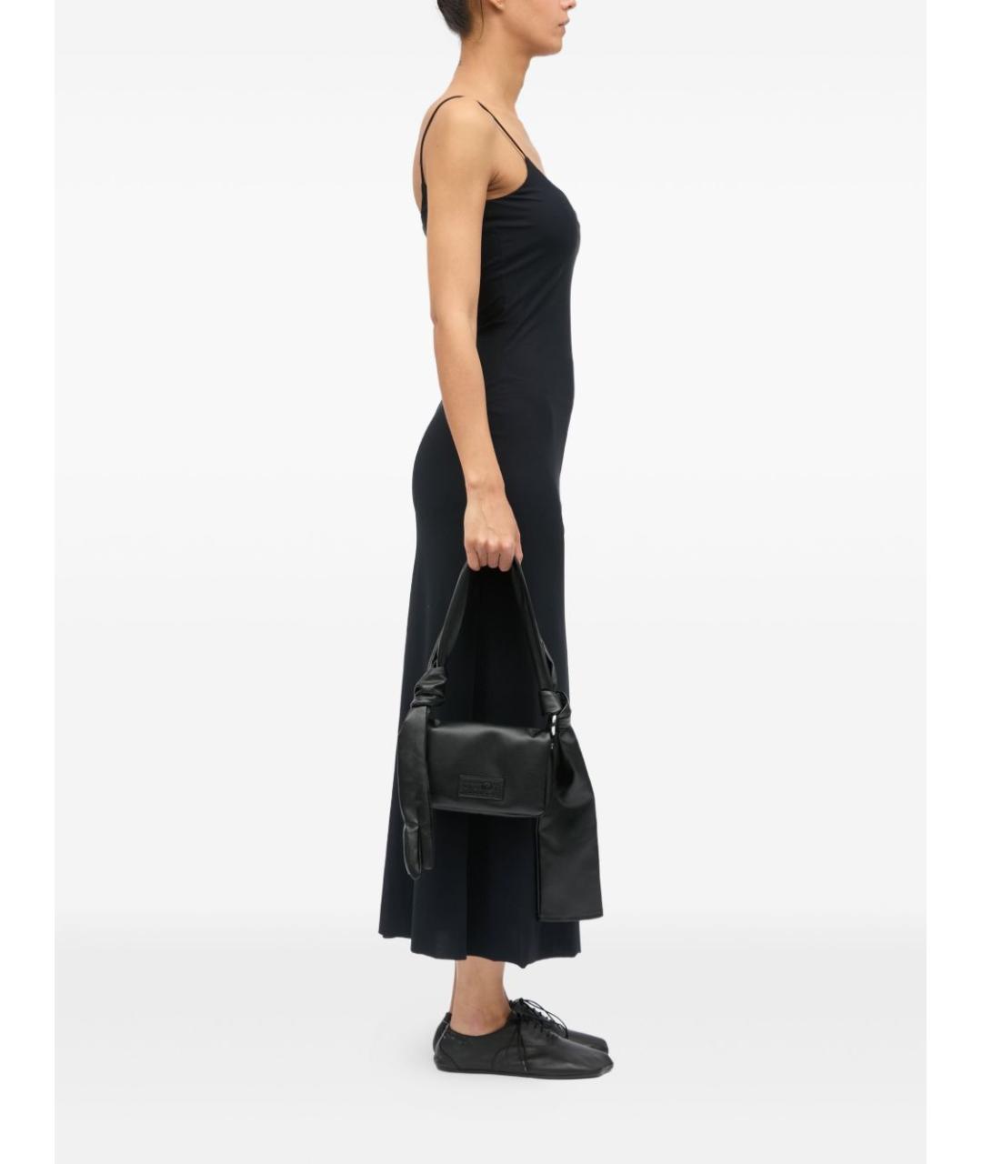 MM6 MAISON MARGIELA Черная кожаная сумка через плечо, фото 4
