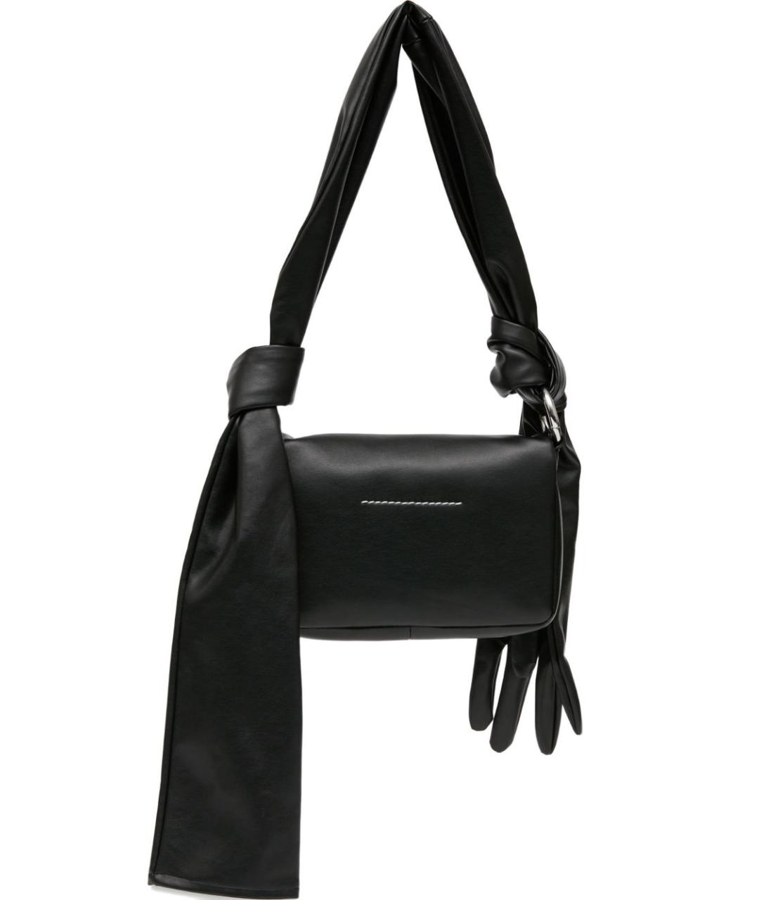 MM6 MAISON MARGIELA Черная кожаная сумка через плечо, фото 1