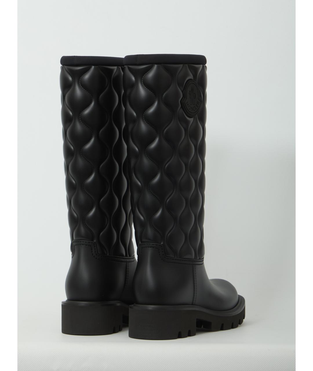 MONCLER Черные кожаные сапоги, фото 3