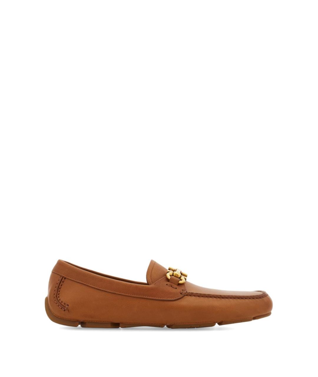 FERRAGAMO Коричневые кожаные мокасины, фото 1