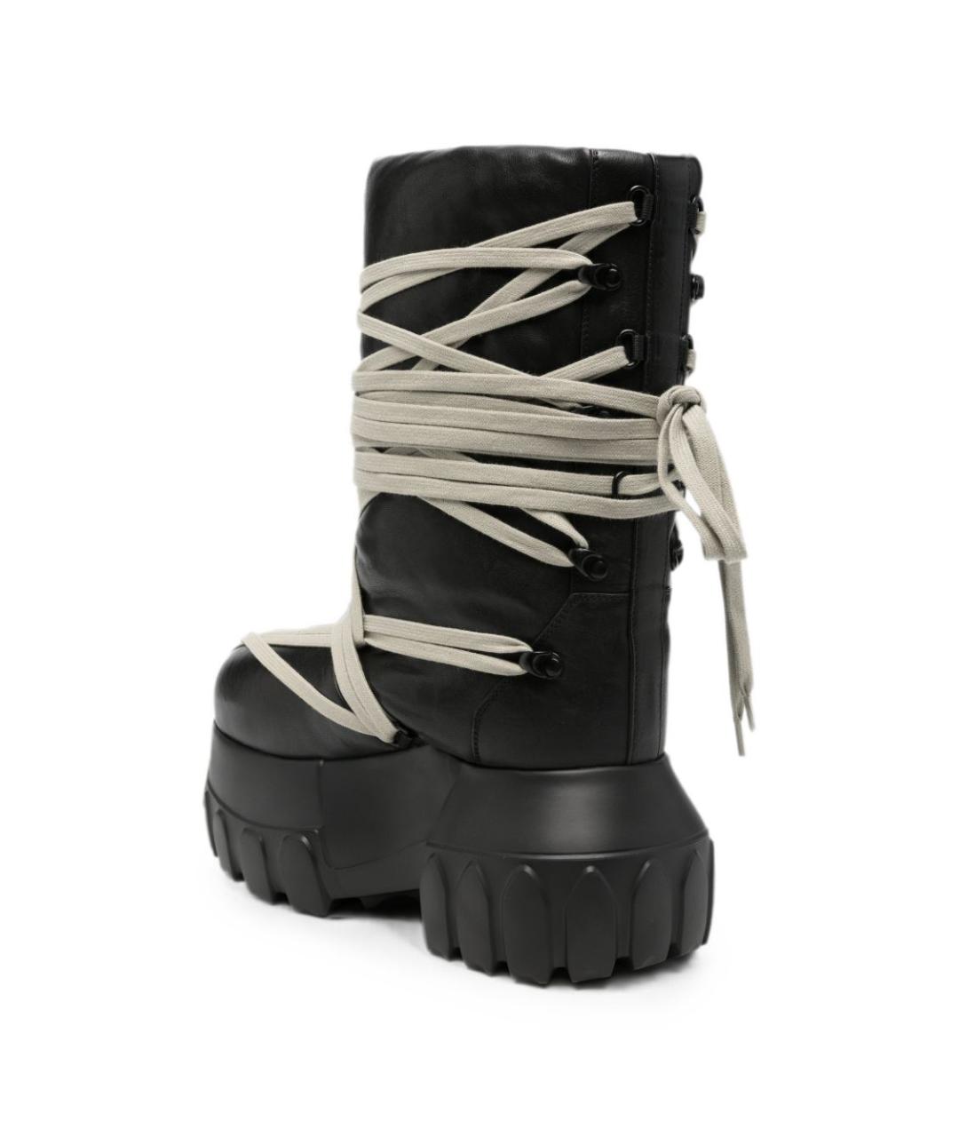 RICK OWENS Черные кожаные ботинки, фото 3
